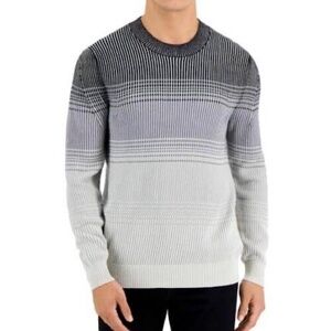 Alfani Sweater XL Ribbed Knit Ombre Striped Pullover Cotton Preppy